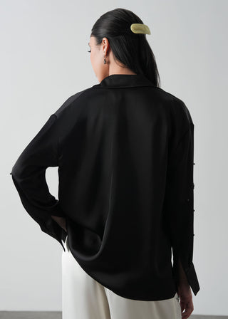 Embellished Satin Shirt- WS26-112