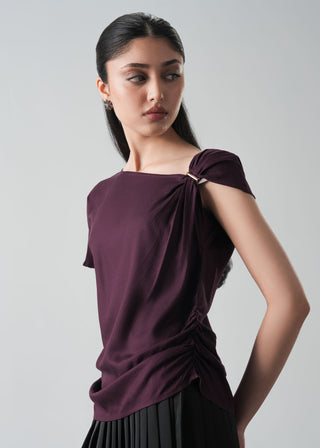 Top with Metal Brooch- WS26-130