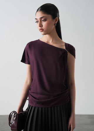 Top with Metal Brooch- WS26-130