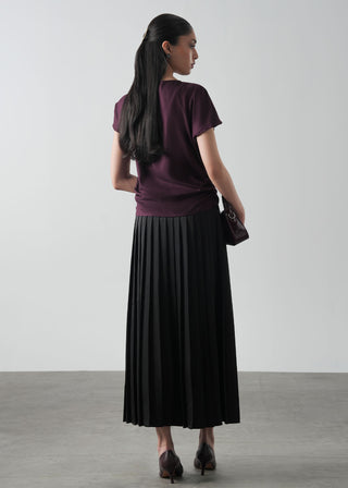 Satin Pleated Skirt- WS26-134