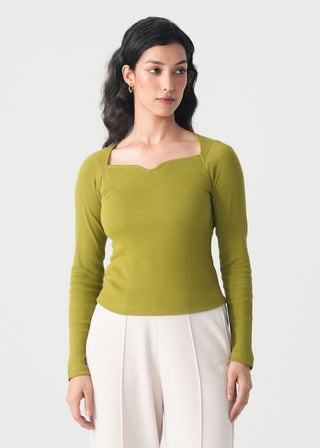 Sweetheart Neckline Slim Fit Top - WS26-436