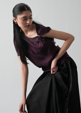Satin Pleated Skirt- WS26-134