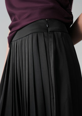 Satin Pleated Skirt- WS26-134