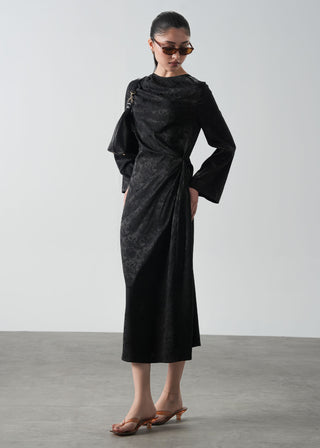 Jacquard Dress with Front Knot- WS26-127