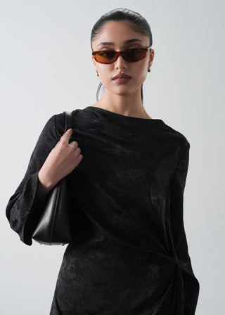 Jacquard Dress with Front Knot- WS26-127