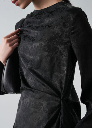 Jacquard Dress with Front Knot- WS26-127