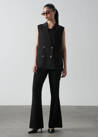 Sleeveless Double Breasted Blazer- WS26-114