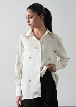 Embellished Satin Shirt- WS26-111