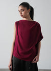 Asymmetric Draped Top with Buttons- WS26-117