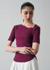 Asymmetrical Neckline Slim Fit Top- WS26-109
