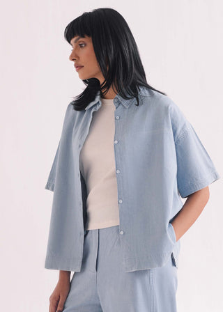 Denim Button Down Shirt- WS26-179