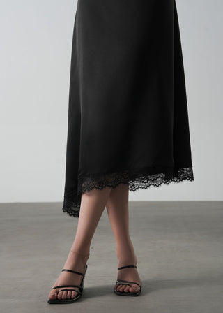 Satin Dress with Lace- WS26-151