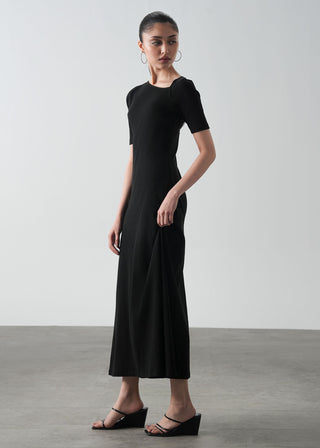 Asymmetrical Neckline Flared Dress- WS26-133