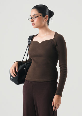 Sweetheart Neckline Slim Fit Top - WS26-437