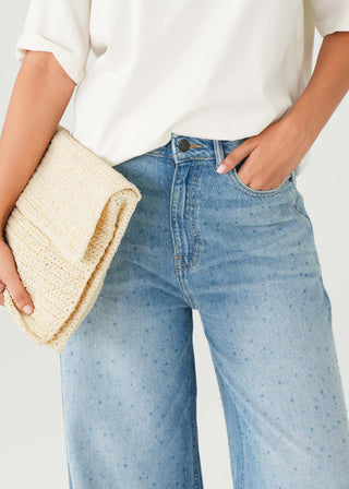 Embellished Wide-Leg Jeans- WS26-363