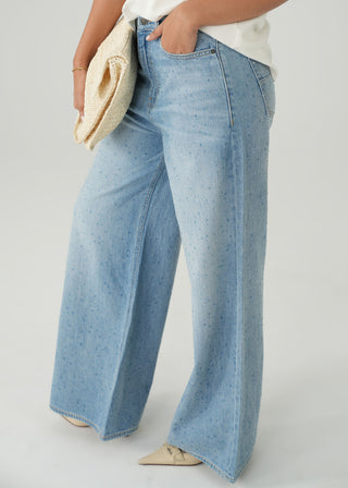Embellished Wide-Leg Jeans- WS26-363