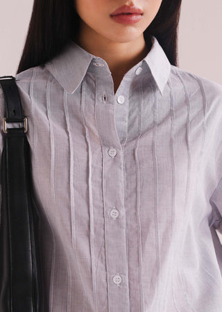 Textured Shirt with Pleats- WS26-256