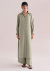 Button Down Textured Long Dress- WS26-227