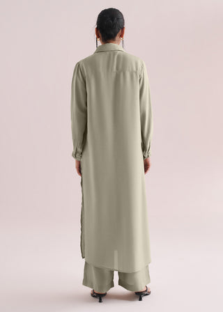 Button Down Textured Long Dress- WS26-227