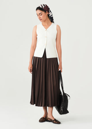 Satin Pleated Skirt- WS26-394