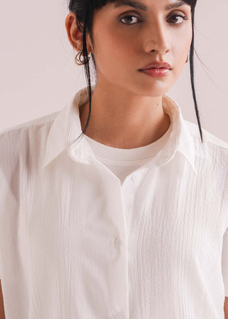 Button Down Textured Shirt- WS26-263