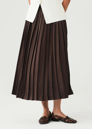Satin Pleated Skirt- WS26-394