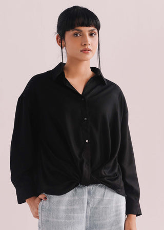 Twisted hem Button Down Shirt- WS26-216