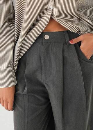 Tailored Wide Leg Denim Pants- WS26-362