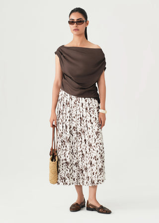 Satin Pleated Skirt- WS26-395