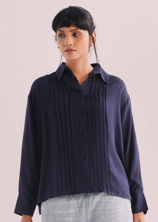 Textured Shirt with Pleats- WS26-255