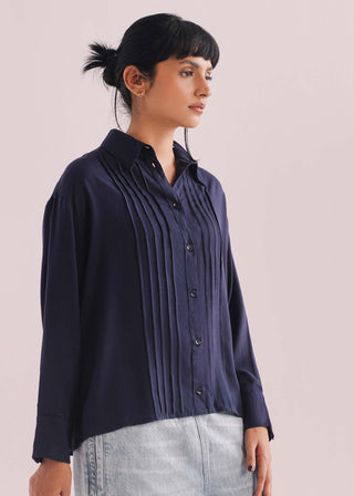 Textured Shirt with Pleats- WS26-255
