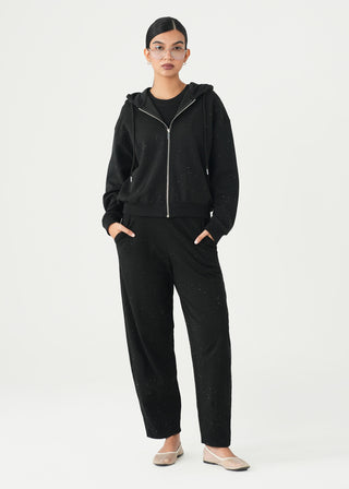 Embellished Hoodie with Metal Zip- WS26-356