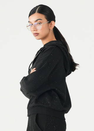 Embellished Hoodie with Metal Zip- WS26-356