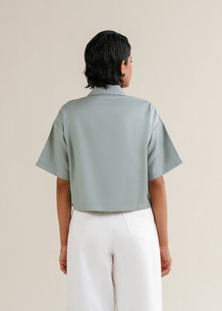 Cropped V-Neck Shirt
