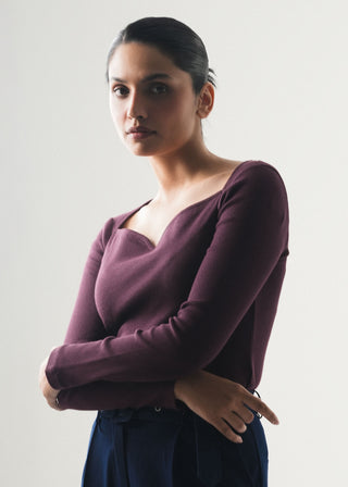 Sweetheart Neckline Slim Fit Top - WS26-644
