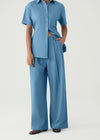 Tailored Wide Leg Denim Pants- WS26-361