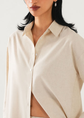 Linen Blend Button Down Shirt - WS26-285