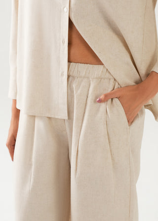 Linen Blend Balloon Pants - WS26-296