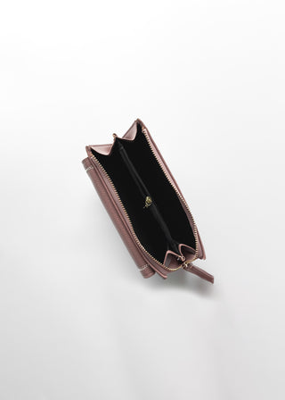 STITCHED FLAP WALLET WITH WRISTLET