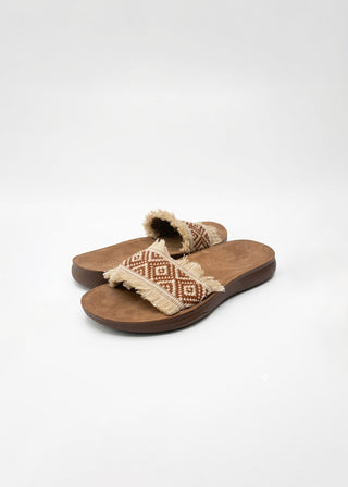 Woven Fringed Strap Flat Sandal- GS ROENARI-R26SS00153