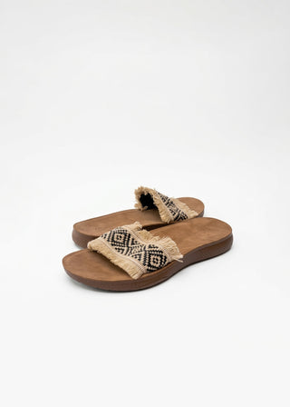 Woven Fringed Strap Flat Sandal- GS ROENARI-R26SS00153