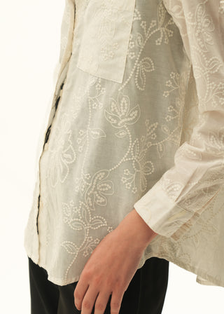 Embroidered Cotton Button-Down Shirt