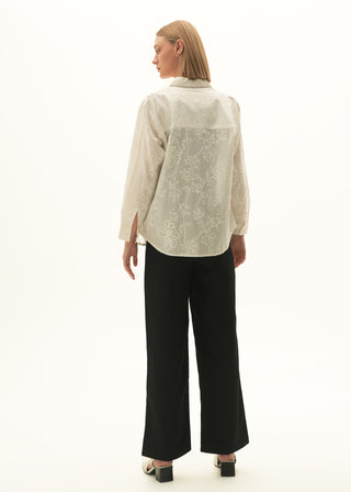 Embroidered Cotton Button-Down Shirt