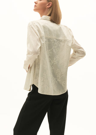 Embroidered Cotton Button-Down Shirt